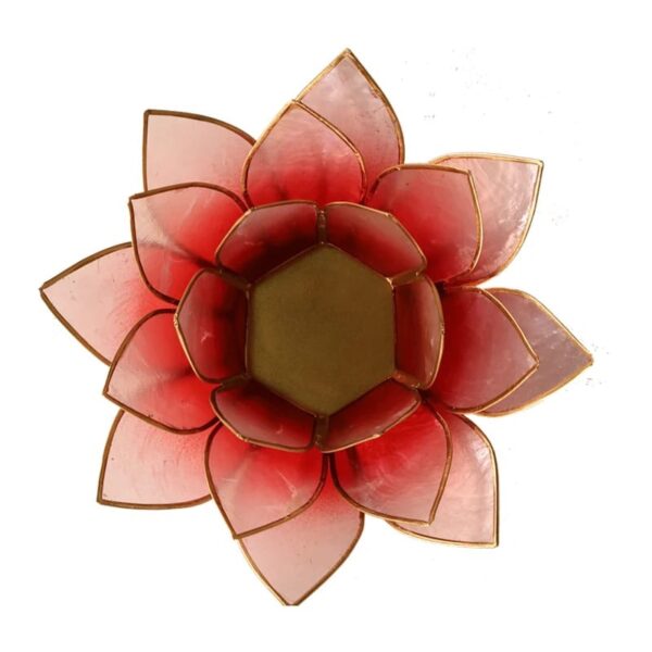 Lotus Sfeerlicht Rood/Roze met Goudrand – 13,5 cm Lotus Sfeerlicht Rood/Roze met Goudrand – 13,5 cm