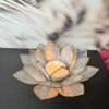 Lotus Sfeerlicht Naturel met Goudrand – 13,5 cm