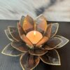 Lotus Sfeerlicht Zwart met Goudrand – 13,5 cm