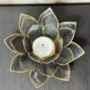 Lotus Sfeerlicht Zwart met Goudrand – 13,5 cm