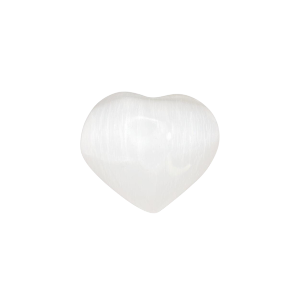 Edelsteen hart ca. 6,5 cm - Seleniet wit