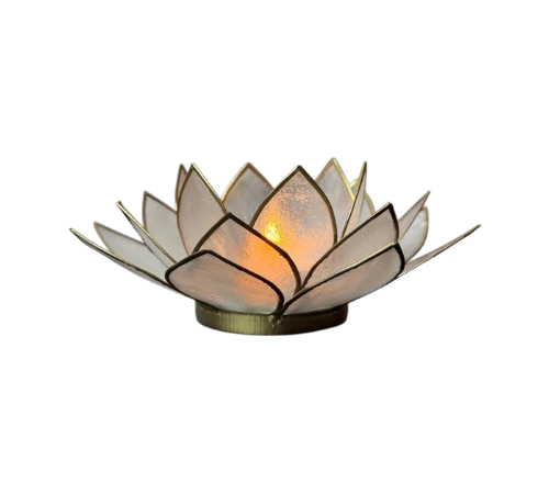 Lotus Sfeerlicht Naturel met Goudrand – 13,5 cm-2 Lotus Sfeerlicht Naturel met Goudrand – 13,5 cm