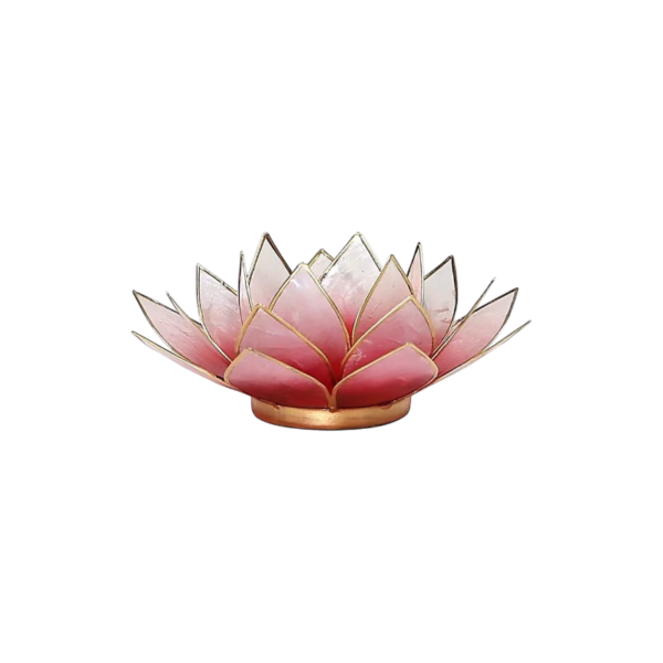 Lotus Sfeerlicht Rood_Roze met Goudrand – 13,5 cm Lotus Sfeerlicht Rood/Roze met Goudrand – 13,5 cm