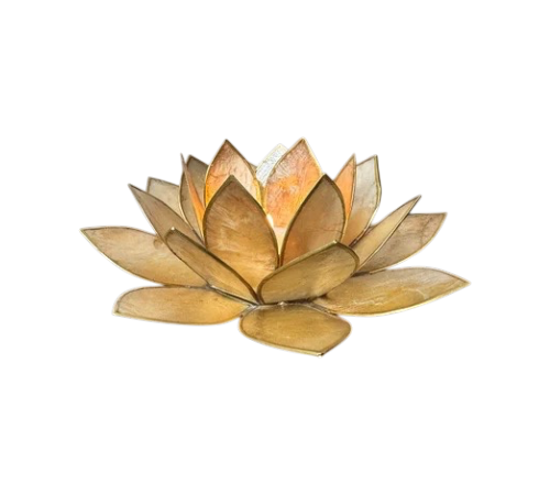 Lotus Sfeerlicht Smoked met Goudrand – 13,5 cm Lotus Sfeerlicht Smoked met Goudrand - 13,5 cm