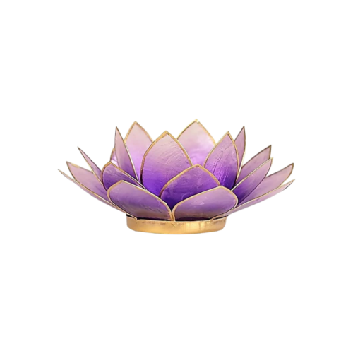 Lotus Sfeerlicht Violet met Goudrand – 13,5 cm Lotus Sfeerlicht Violet met Goudrand – 13,5 cm