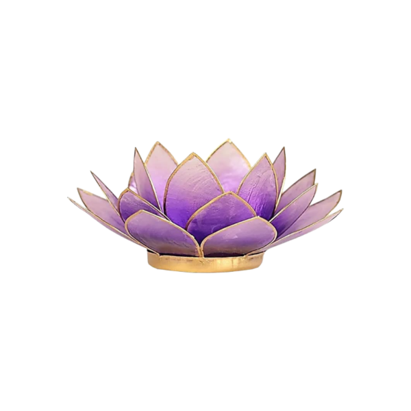 Lotus Sfeerlicht Violet met Goudrand – 13,5 cm Lotus Sfeerlicht Violet met Goudrand – 13,5 cm